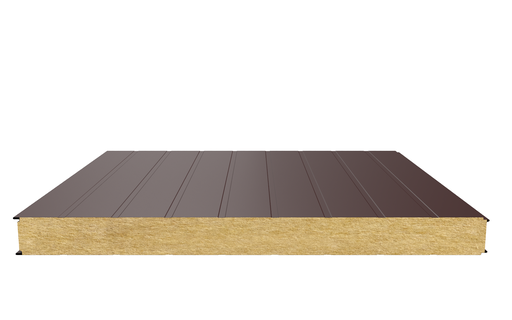 Стеновая сэндвич-панель (минеральная вата) 100 мм х 1190 мм (Накатка)